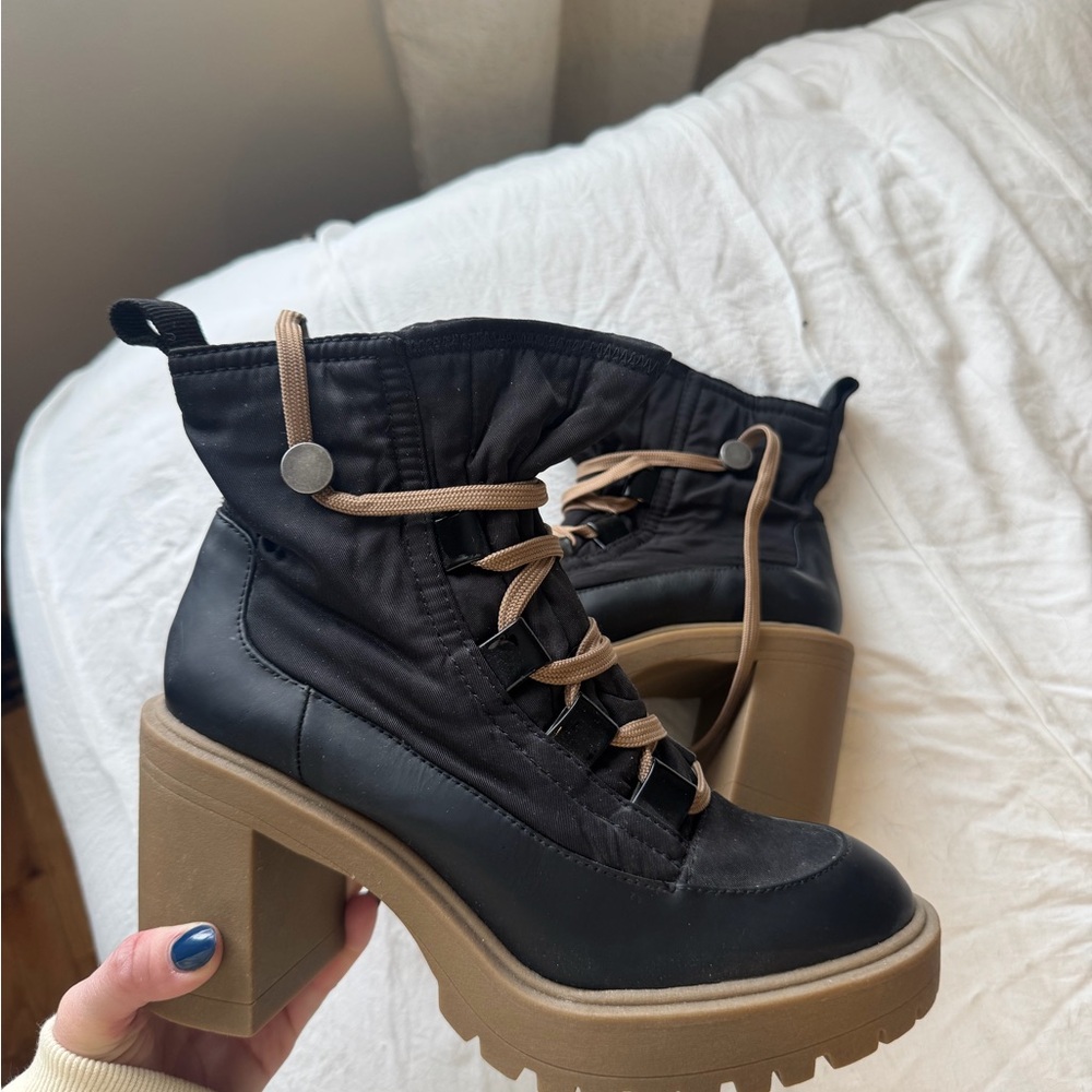 Dolce Vita Black and Tan Ankle Boots